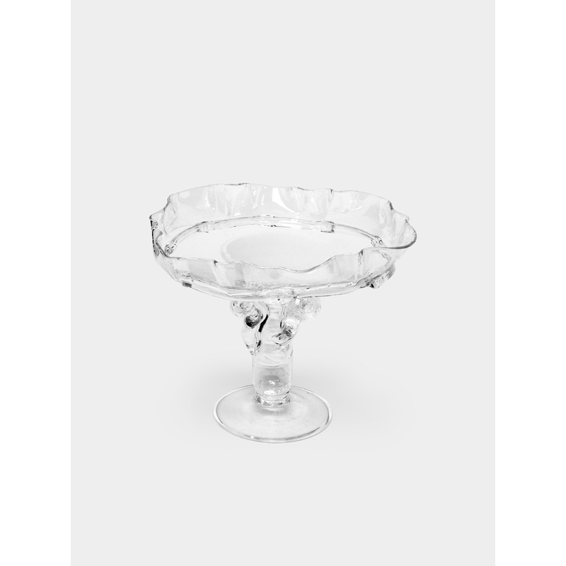 Hand-Blown Crystal Footed Fruit Bowl