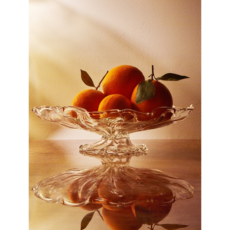 Hand-Blown Crystal Large Fruit Bowl