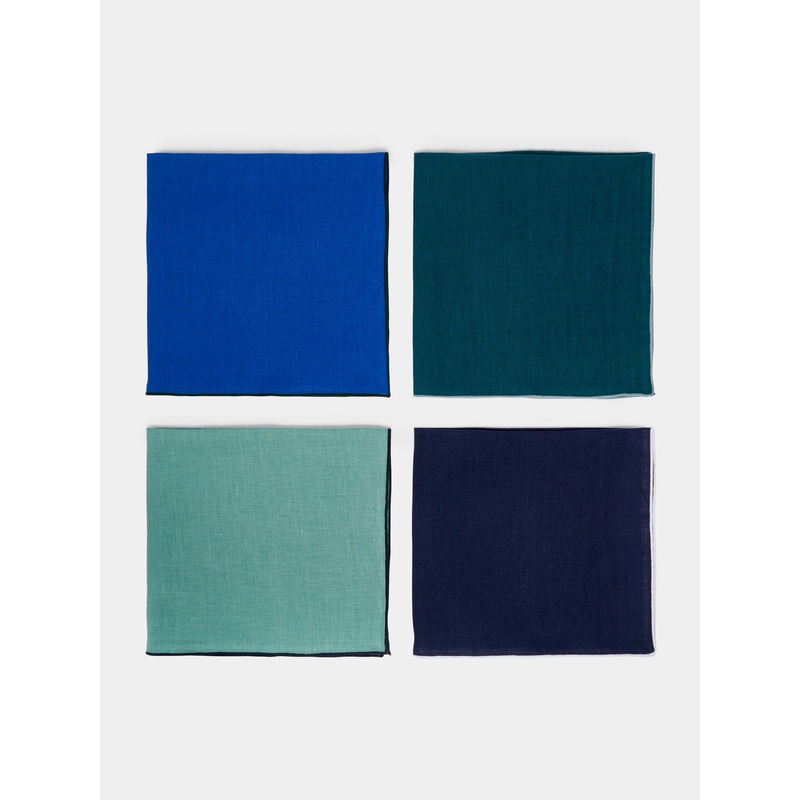 Hand-Dyed Linen Contrast-Edge Napkins (Set of 4)