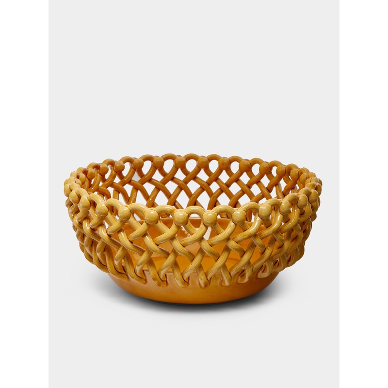 Hand-Glazed Ceramic Braided Serving Bowl