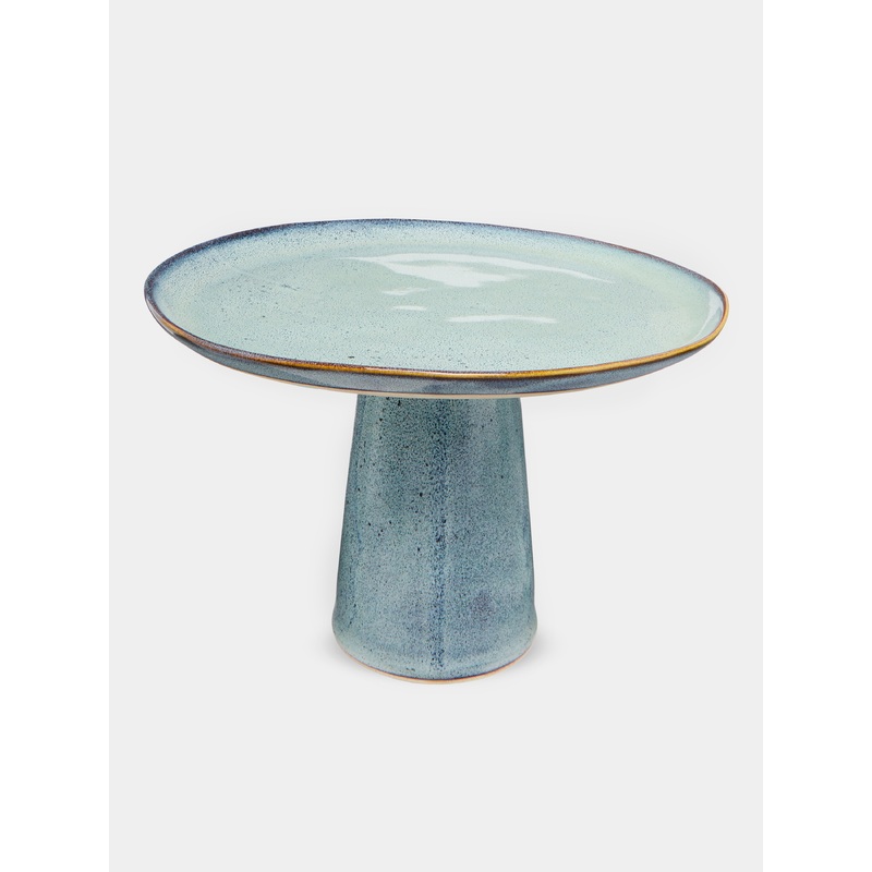 Hand-Glazed Ceramic Tall Cake Stand