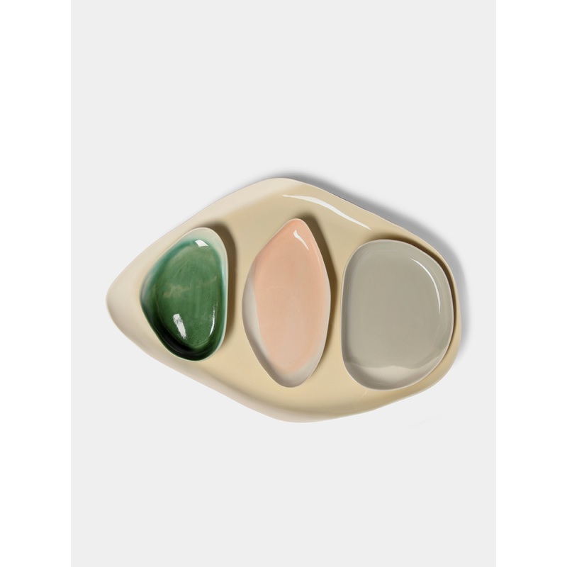 Hand-Glazed Porcelain Long Serving Tray