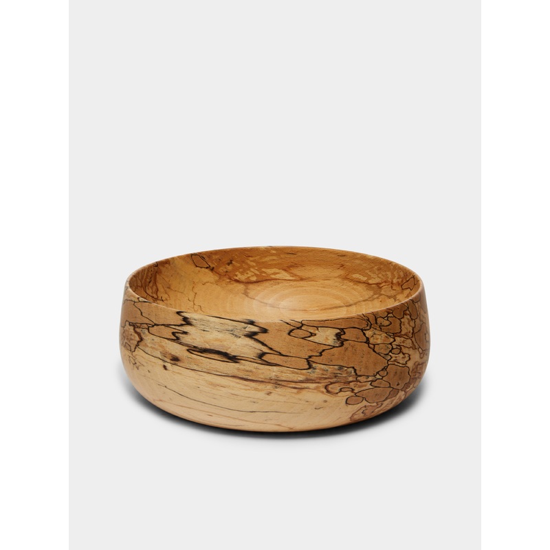 Hand-Turned Patterned Beech Bowl