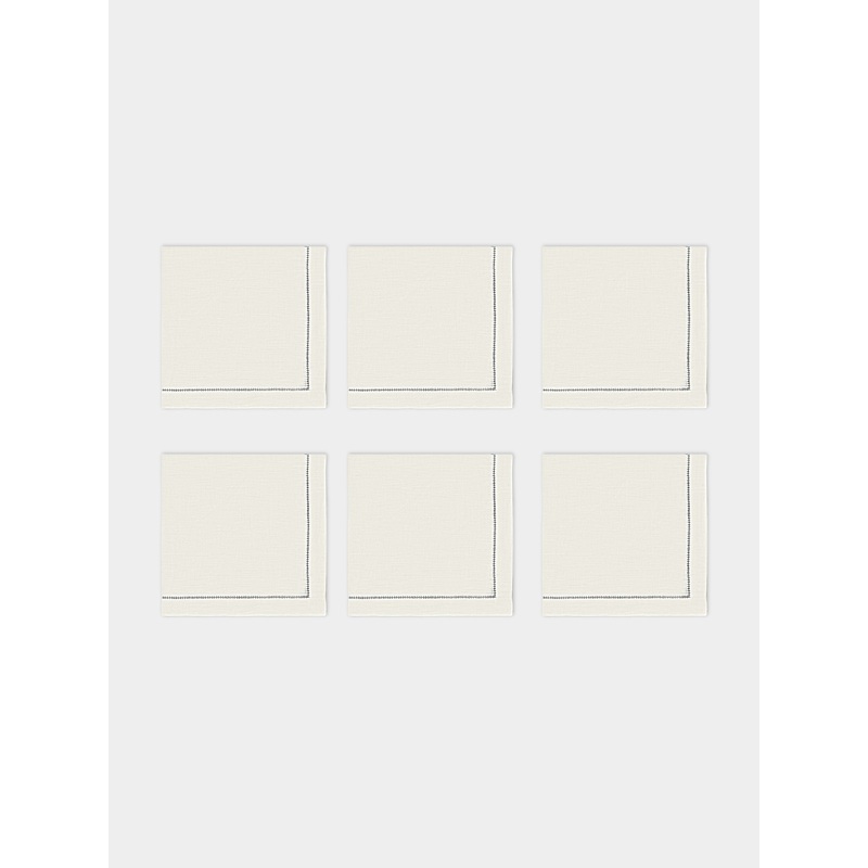 Hem-Stitch Linen Napkins (Set of 6)
