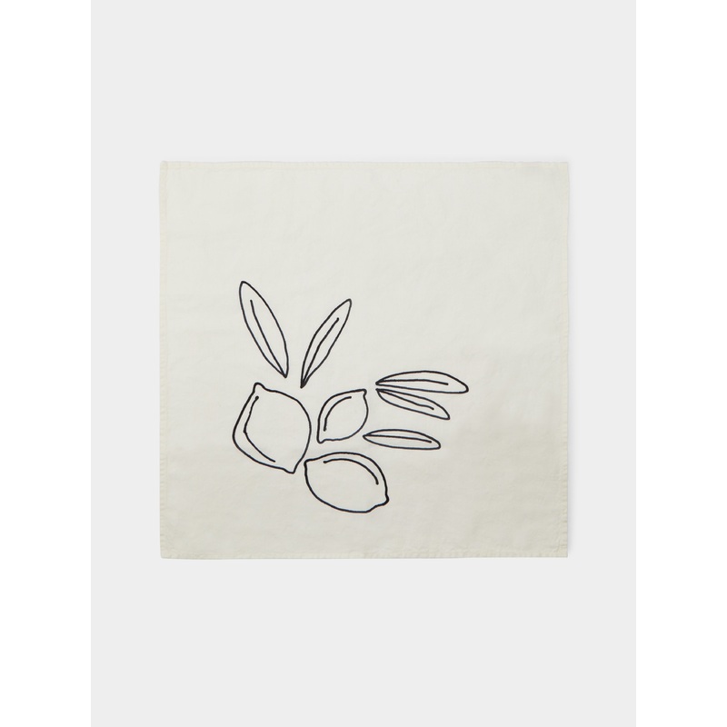 Lemons Hand-Painted Linen Napkins (Set of 4)