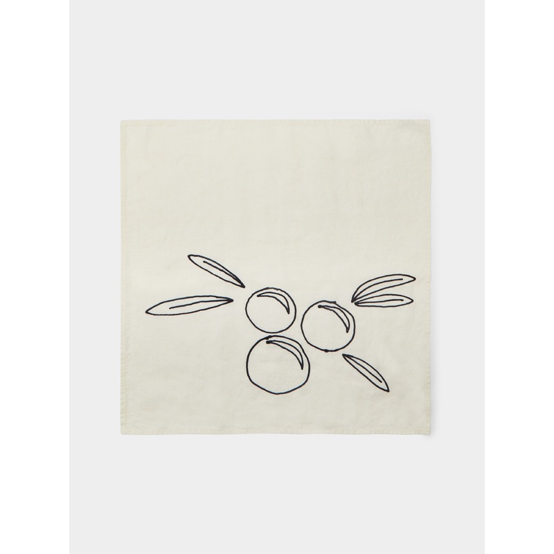 Oranges Hand-Painted Linen Napkins (Set of 4)