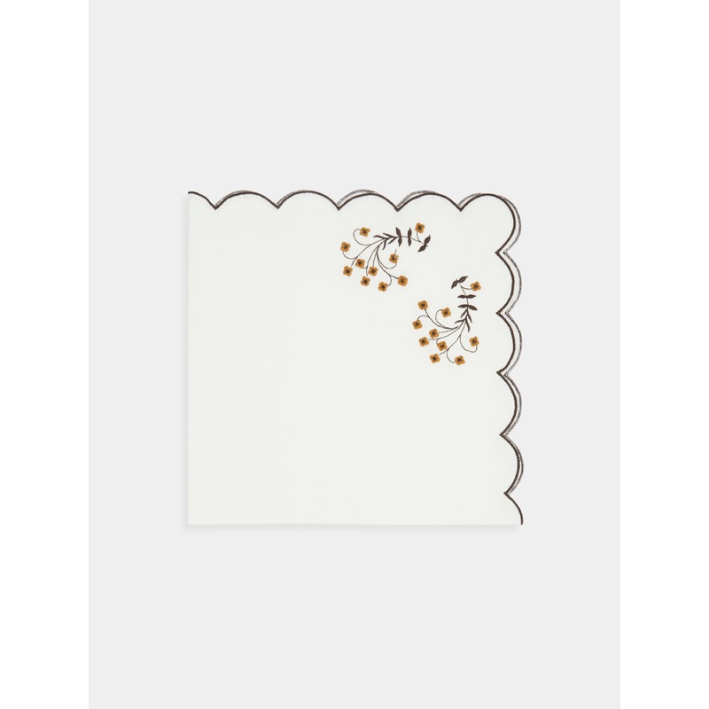 Spring Embroidered Linen Napkins (Set of 4)