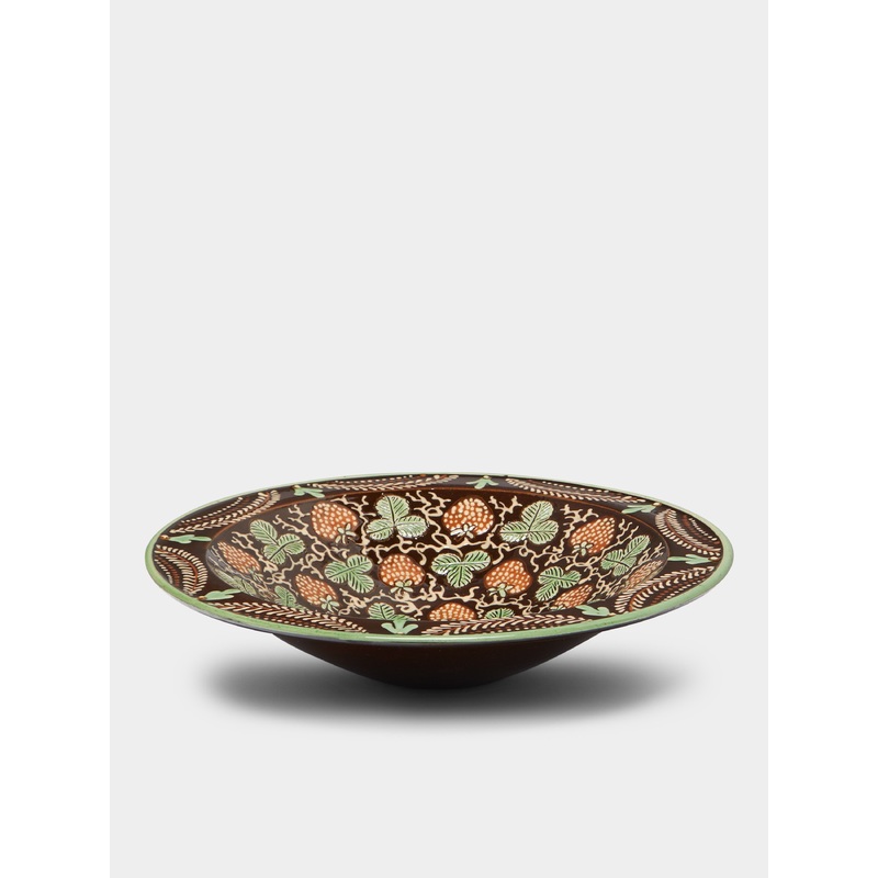 Strawberries Hand-Painted Ceramic Large Serving Bowl