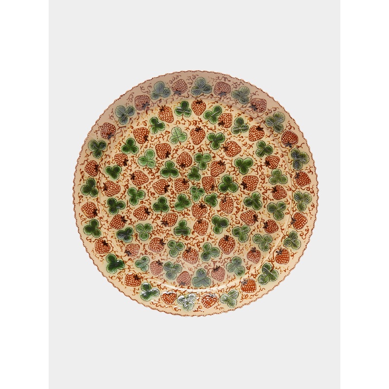 Strawberries Hand-Painted Ceramic Serving Plate