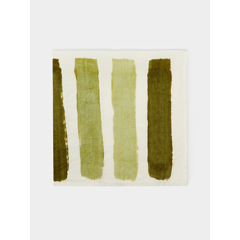 Striped Hand-Painted Linen Napkins (Set of 4)