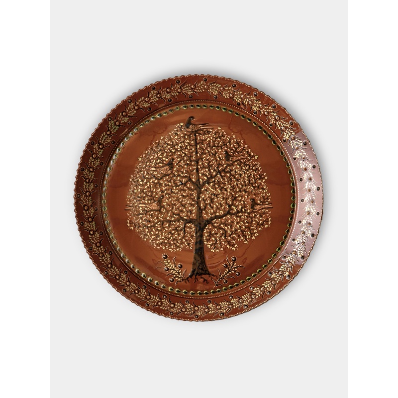 Trees Hand-Painted Ceramic Extra Large Round Platter