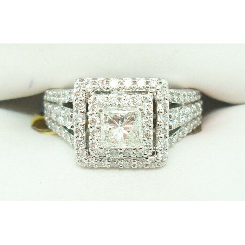 14K Gold 1.5ct Genuine Natural Diamond Ring with 1/2ct Princess (#J2379)