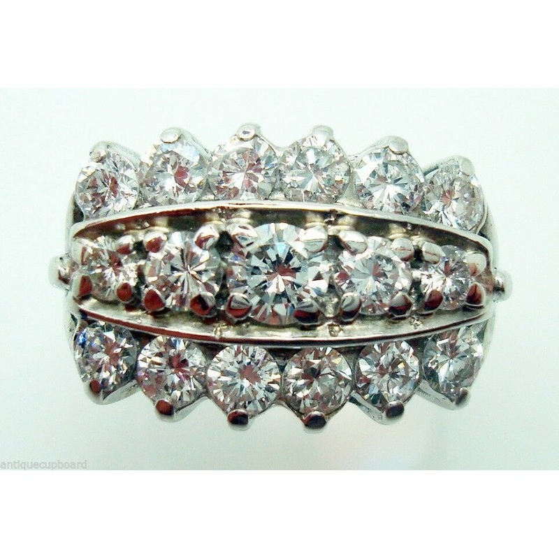 14K Gold Wide Band Ring with 1.66ct In Genuine Natural Diamonds (#J806)