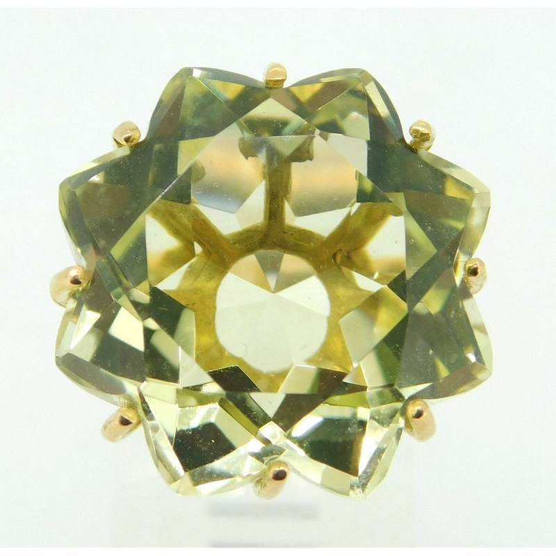 14k Golden Star Genuine Natural Quartz Ring (#J4244)