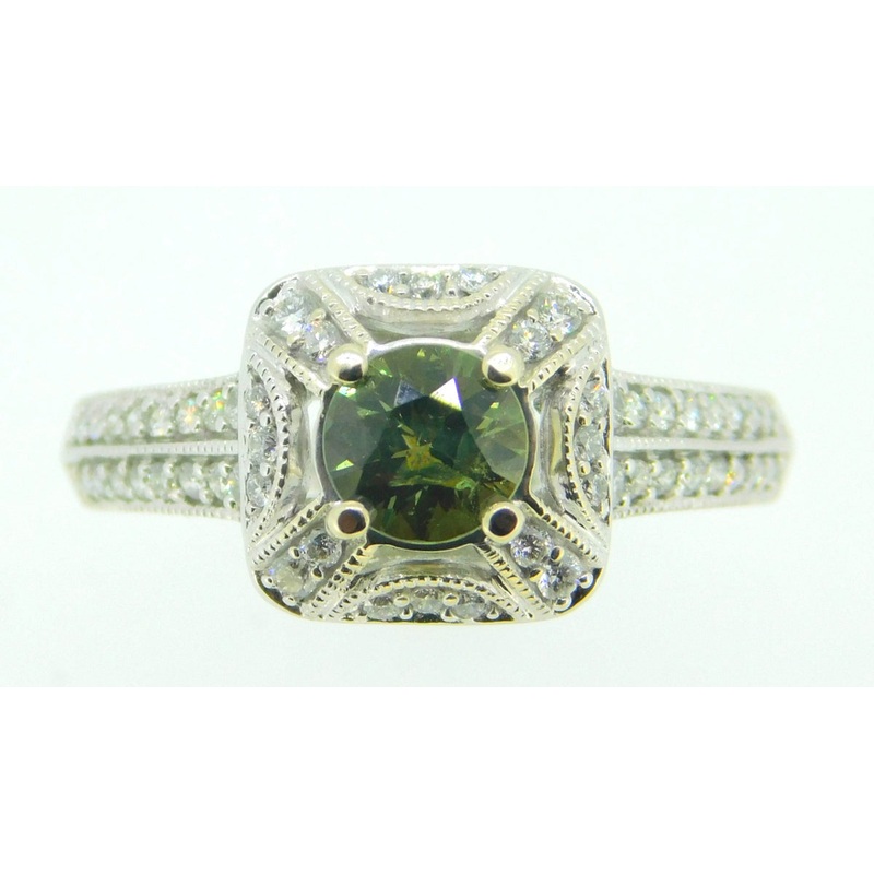14k White Gold .65ct Genuine Natural Alexandrite Ring with Diamonds (#J4222)