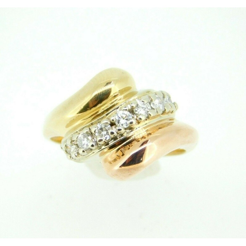 14k Yellow and Rose Gold Genuine Natural Diamond Ring (#J4486)