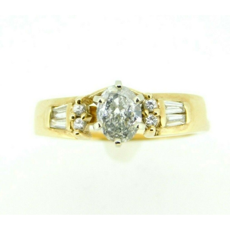 14k Yellow Gold Wedding Set with Oval Genuine Natural Diamond and Wrap (#J878)