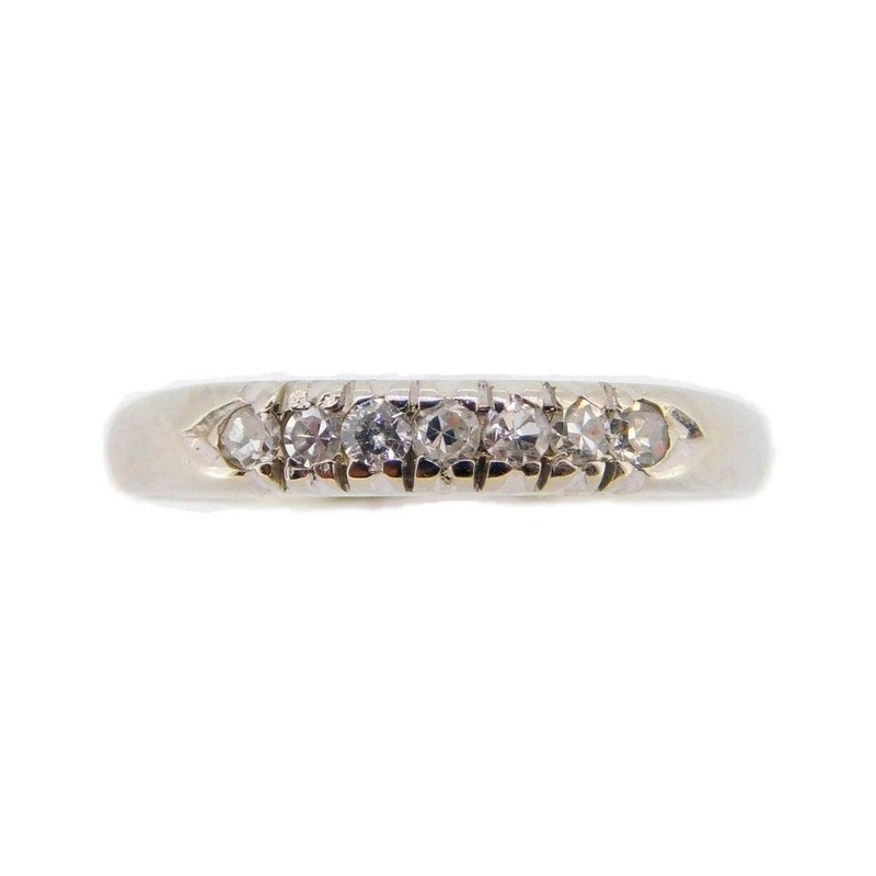 18k White Gold .15ct Genuine Natural Diamond Ring Band (#J3932)