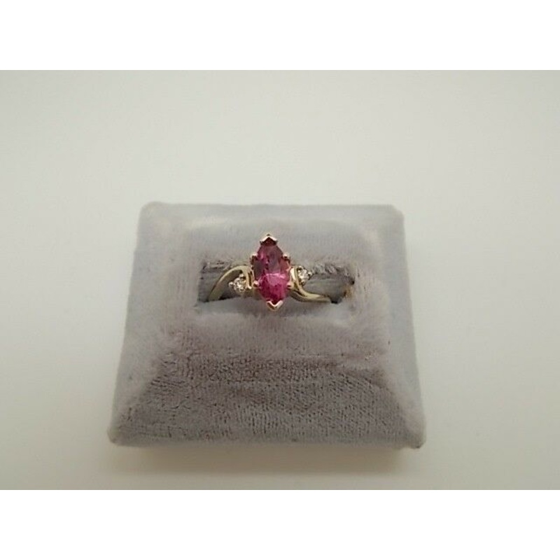 1ct Marquise Pink Genuine Natural Tourmaline Ring with Diamonds (#J214)