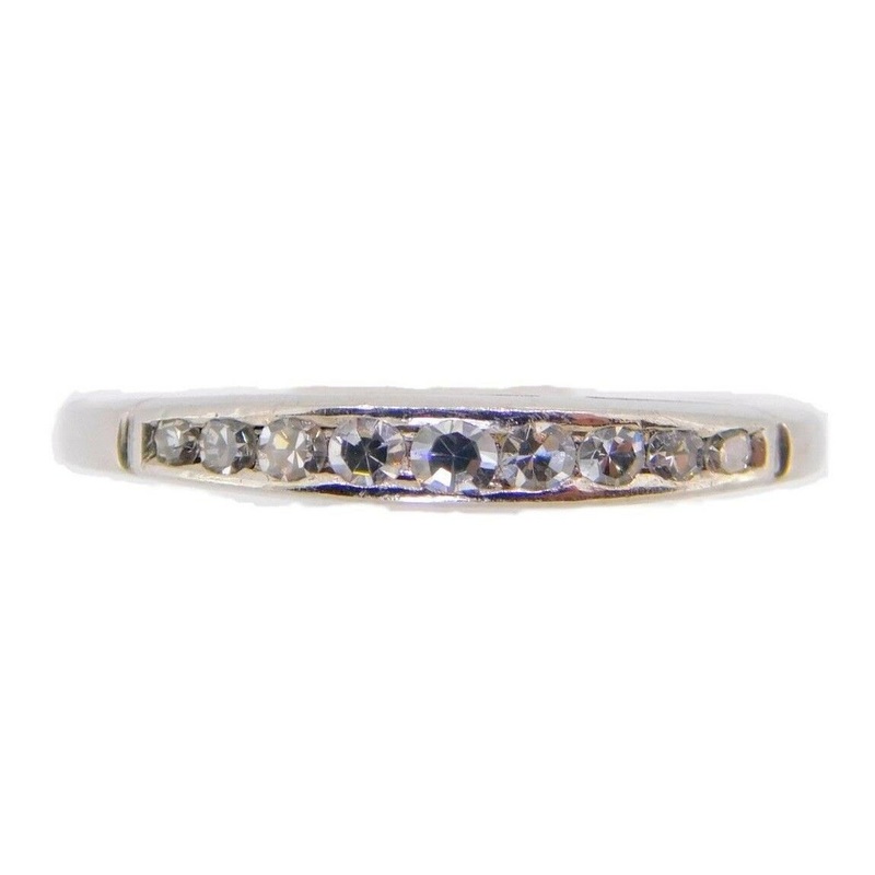 Antique Platinum Genuine Natural Diamond Band (#J3921)