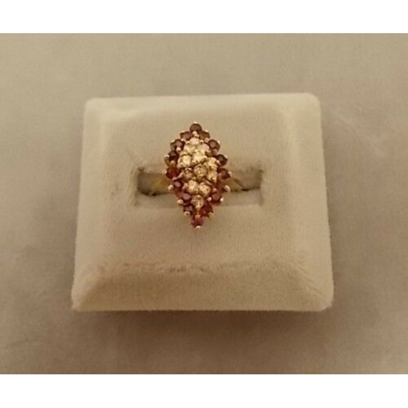Divine Cocktail Ring with Genuine Natural Rubies and Diamonds (#J527)