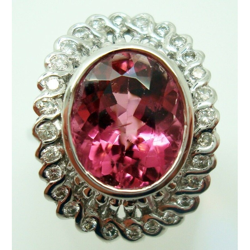 Fabulous 4 Carat Pink Genuine Natural Tourmaline Ring (#J145)
