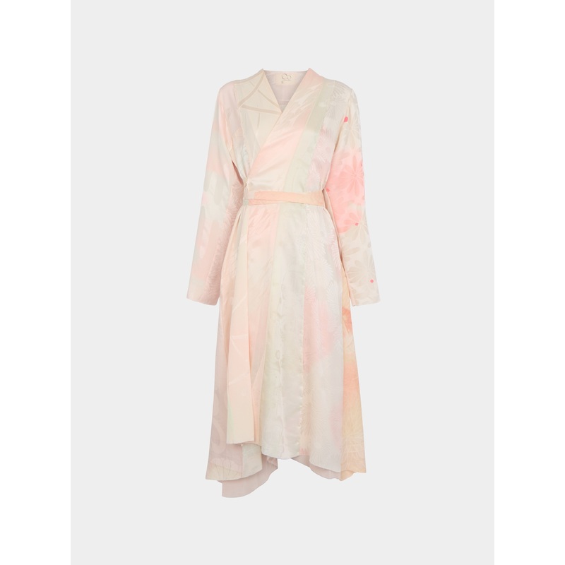 Irregular Hand-Stitched Silk Robe | Size: S