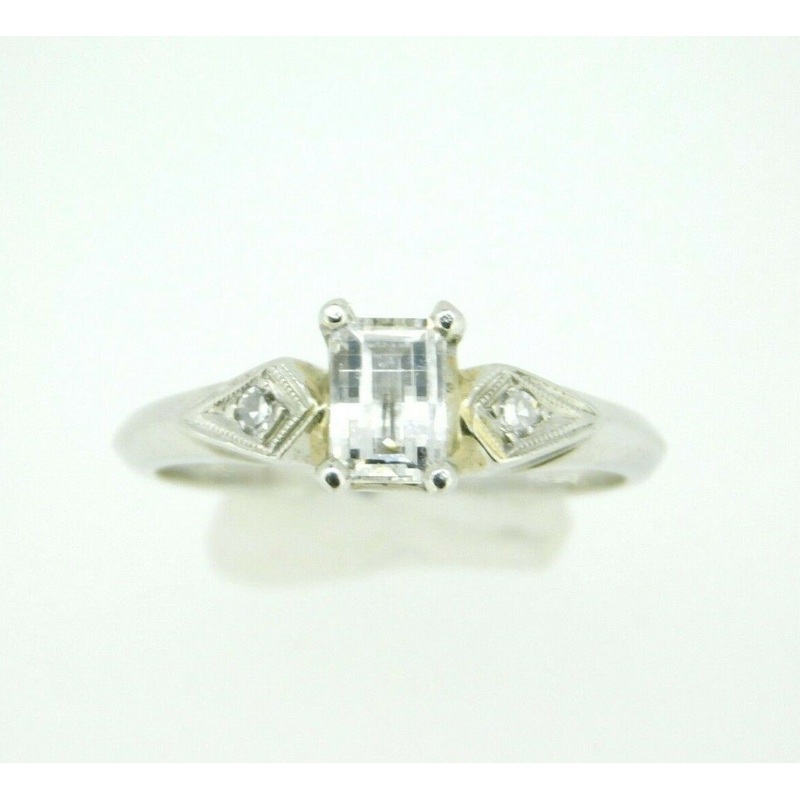 Platinum Genuine Natural Diamond Ring 2/3ct Specialty Emerald Cut (#J748)