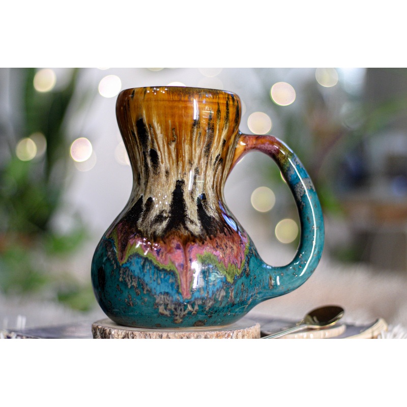 02-B Molten Cheetah Gourd Mug, 24 oz.