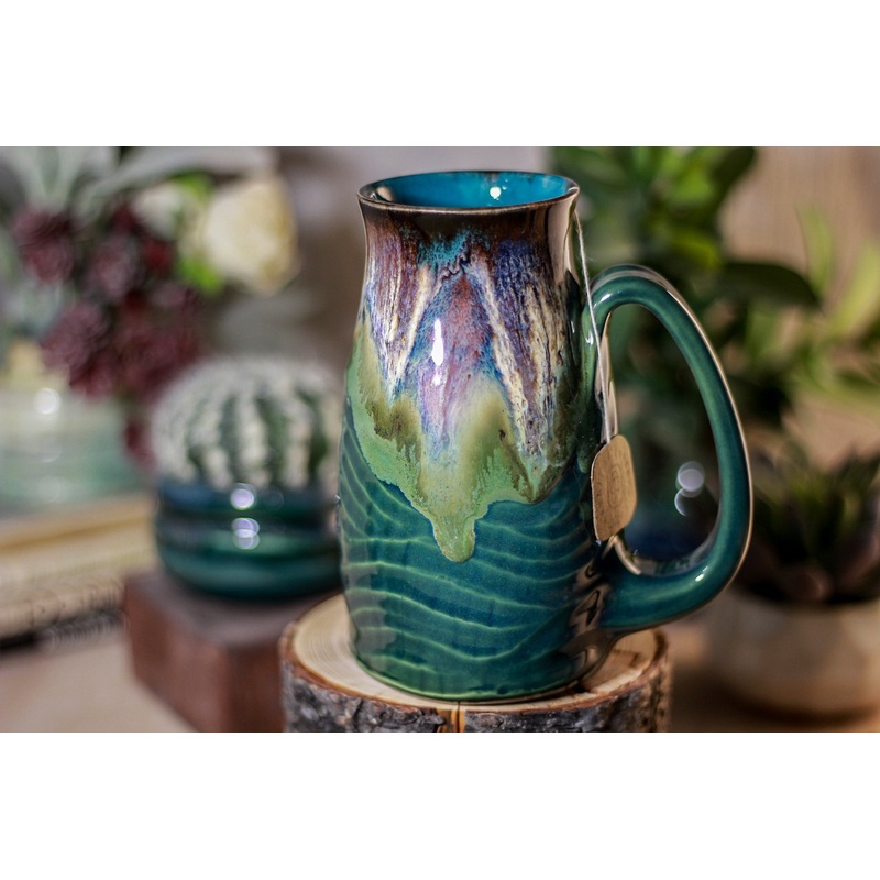 02-C Electric Falls Barely Flared Notched Stein Mug, 16 oz.