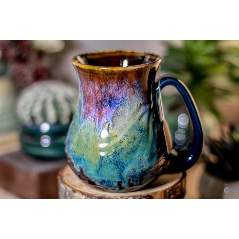 04-C Electric Falls Barely Flared Notched Textured Mug, 13 oz.