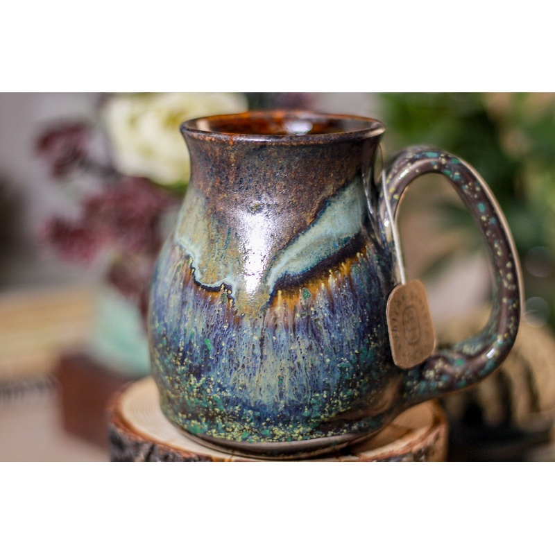 06-B Copper Agate Notched Stein Mug, 13 oz.
