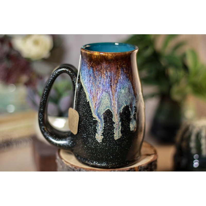 09-D Electric Wave Notched Stein - TOP SHELF, 15 oz