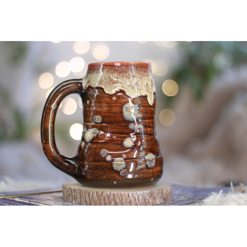 11-TESTER Root Beer Dad Textured Divot Mug, 16 oz.