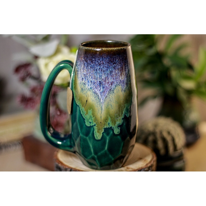 13-C Electric Falls Notched Crystal Mug, 14 oz.