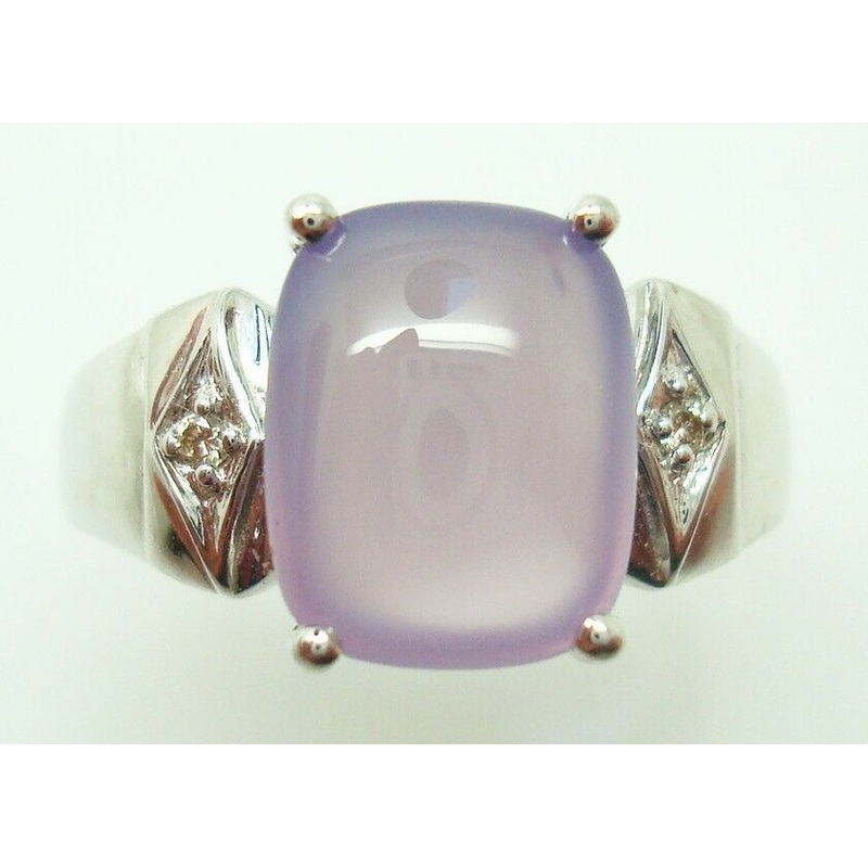 14K Gold Lavender Genuine Natural Chalcedony Ring (#J150)