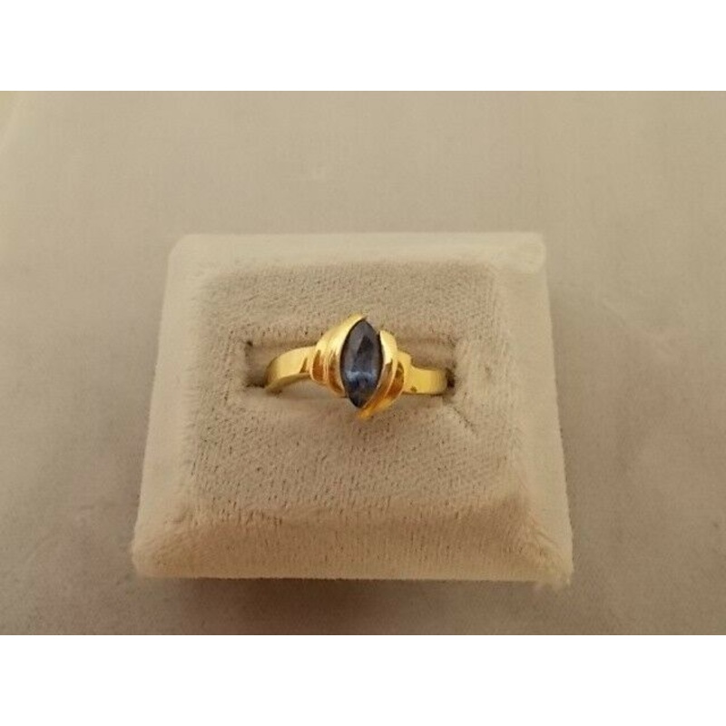 14K Gold Marquise .89ct Genuine Natural Sapphire Ring (#J537)