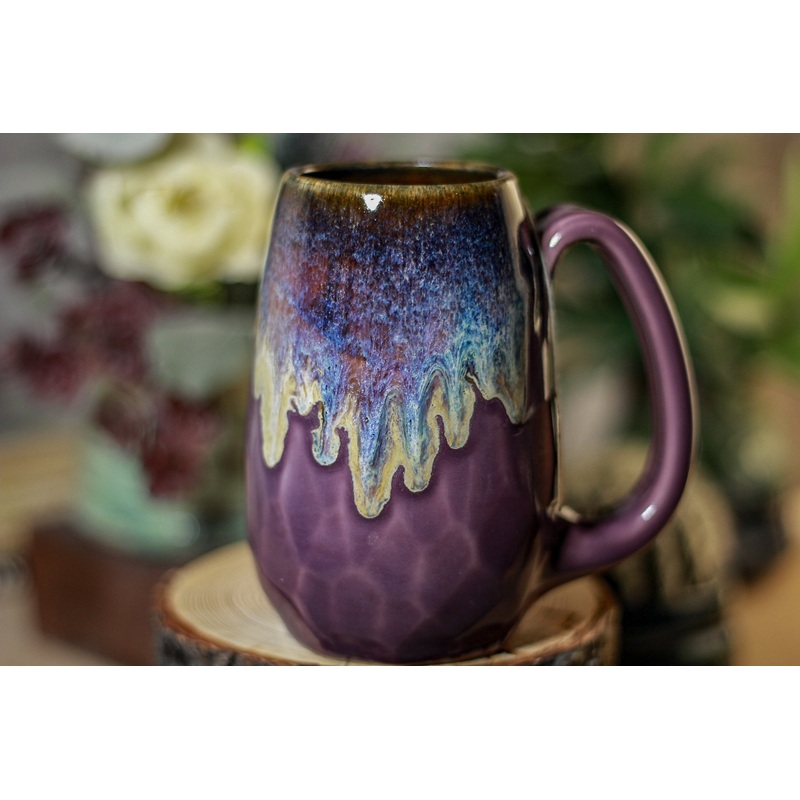 15-D Electric Wave Notched Crystal Mug, 16 oz