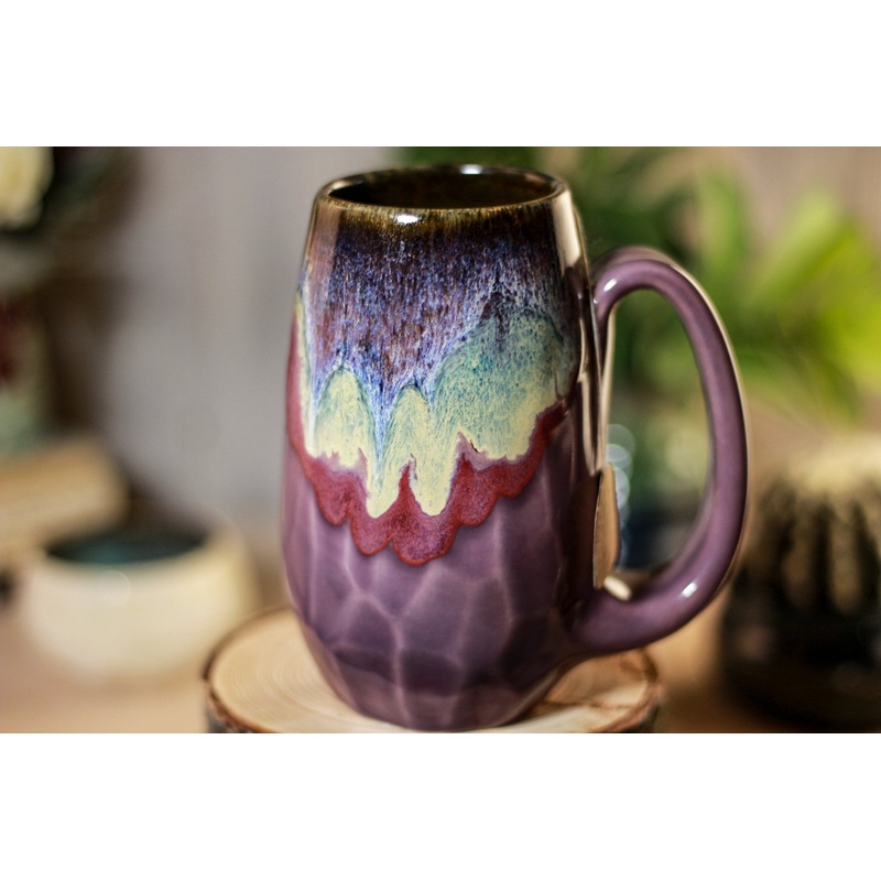 16-D Electric Wave Notched Mug, 14 oz