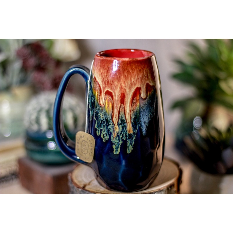 21-C Lava Falls Notched Crystal Mug, 12 oz