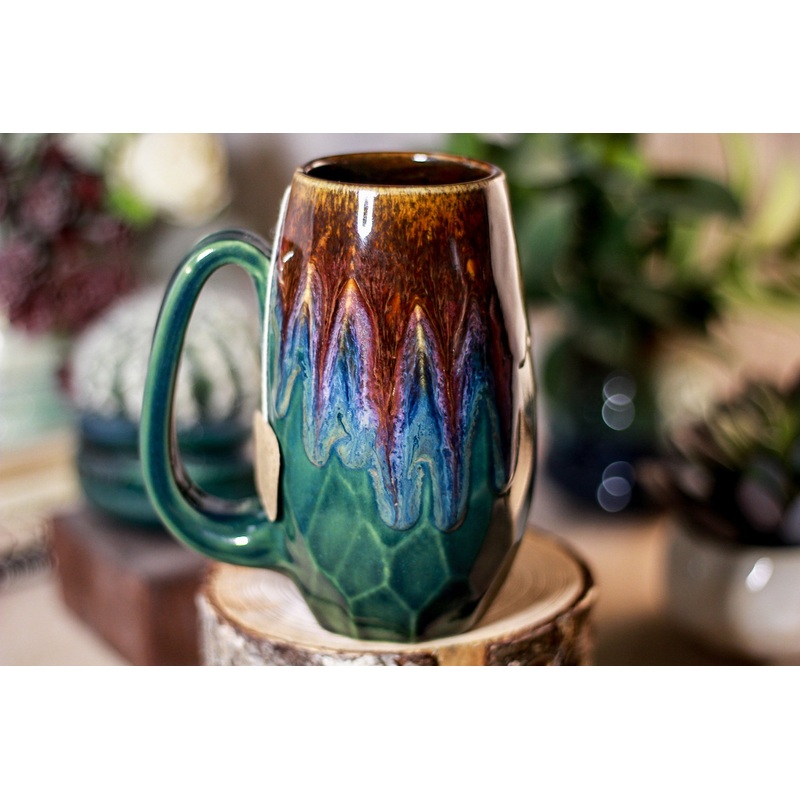23-B Magenta Haze Notched Crystal Mug, 14 oz.