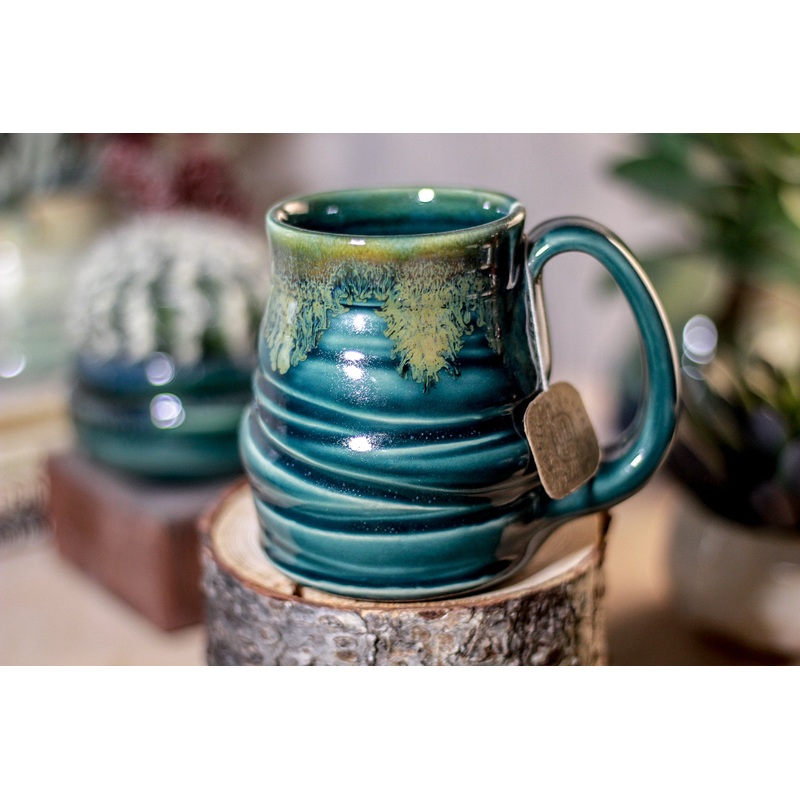 29-F Spanish Moss Notched Textured Stein Mug, 10 oz