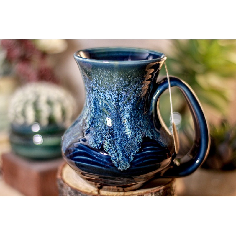 34-E Astral Wave Barely Flared Notched Textured Mug, 15 oz.