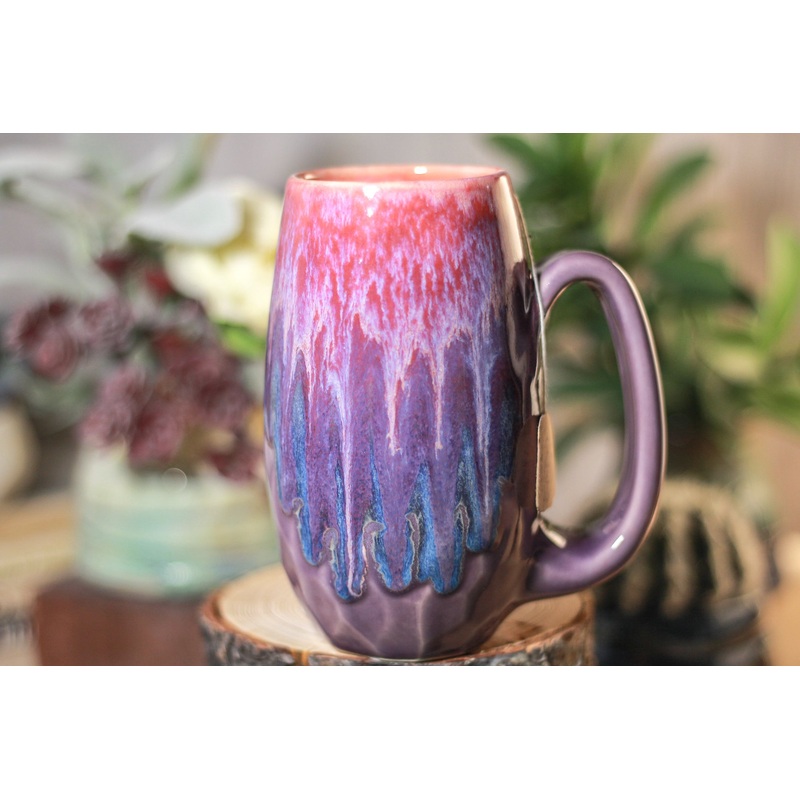 35-C Flaming Phoenix Notched Crystal Mug, 14 OZ.