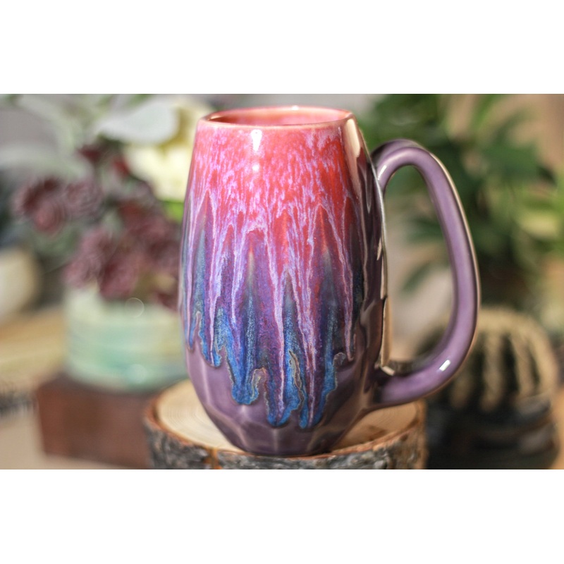 36-C Flaming Phoenix Notched Crystal Mug - TOP SHELF, 14 OZ.