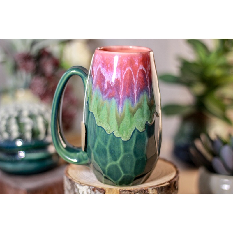 40-C Flaming Phoenix Notched Crystal Mug, 13 oz.