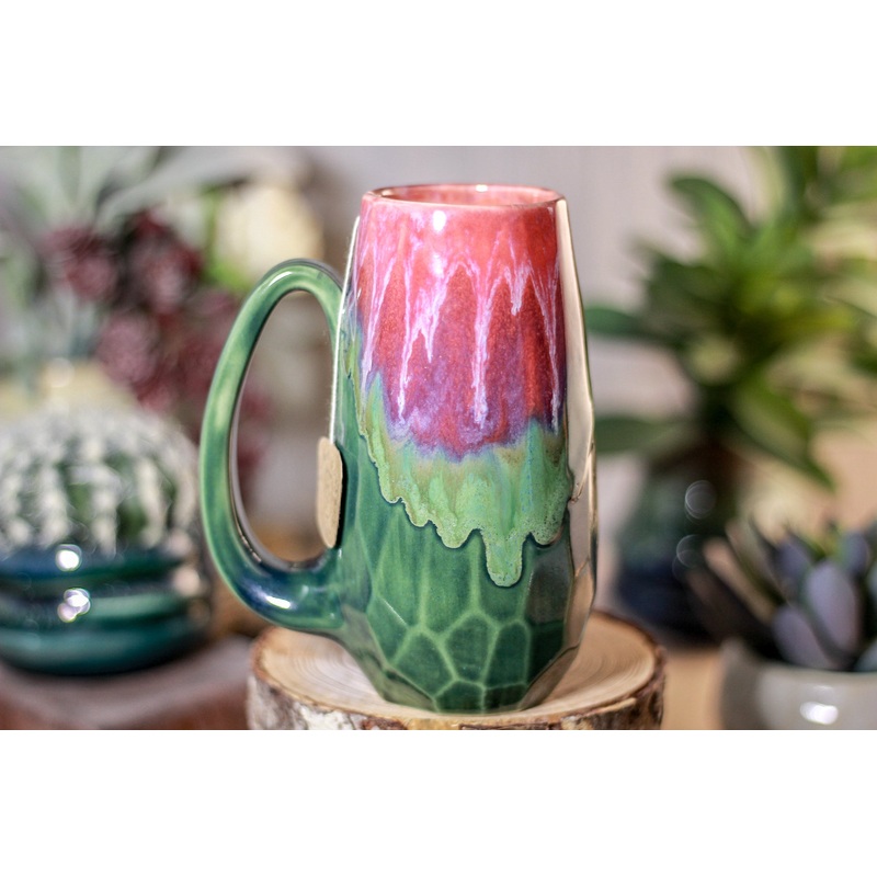 41-C Flaming Phoenix Notched Crystal Mug, 13 oz.