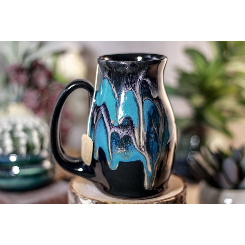 47-E Teal Grotto Barely Flared Notched Mug, 15 oz