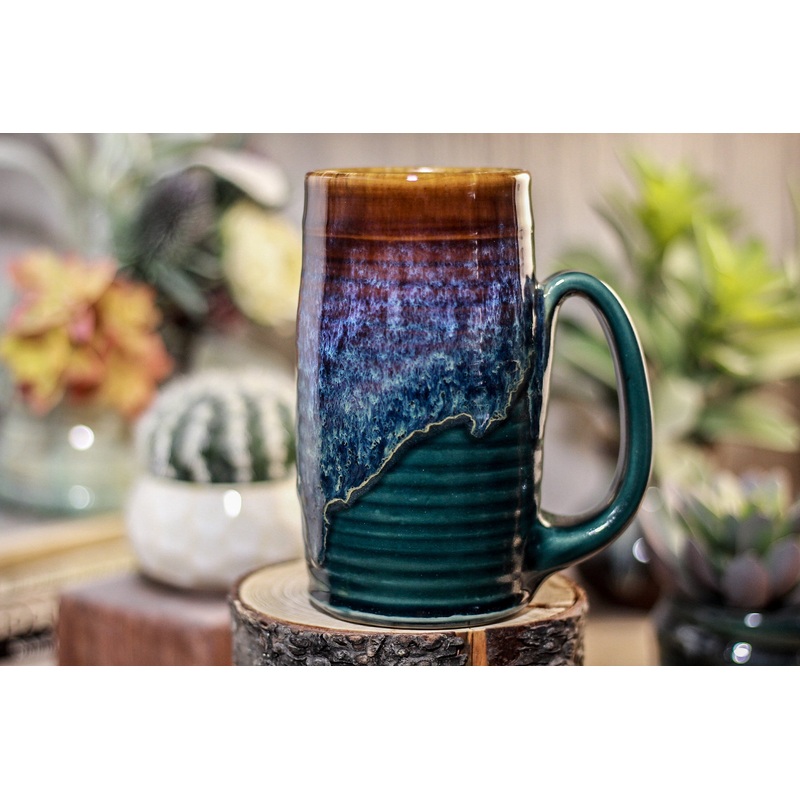 04-D Electric Wave Textured Mug, 16 oz
