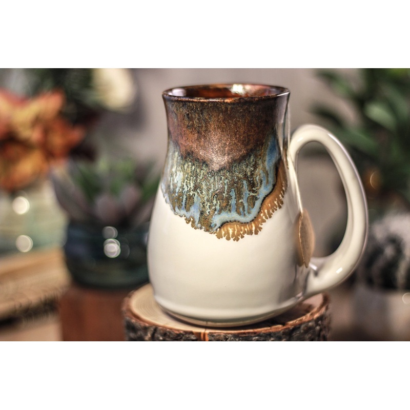 19-B Copper Agate Barely Flared Notched Mug, 14 oz.